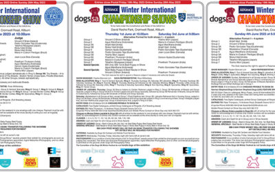 Dogs SA Winter International 2023 Schedules